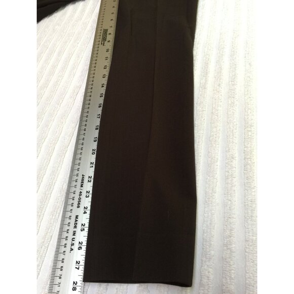 Debra C Beverly Hills Womens High Rise Wool Blend Pants Size 40 Brown Italy Made - Picture 8 of 10